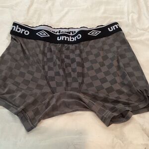 Umbro Charcoal Checkered Boxer Briefs.  G